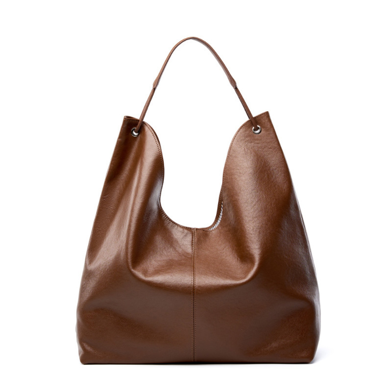 Hobo Bag Slouchy - Lüks Hakiki Deri Çanta Büyük Salaş