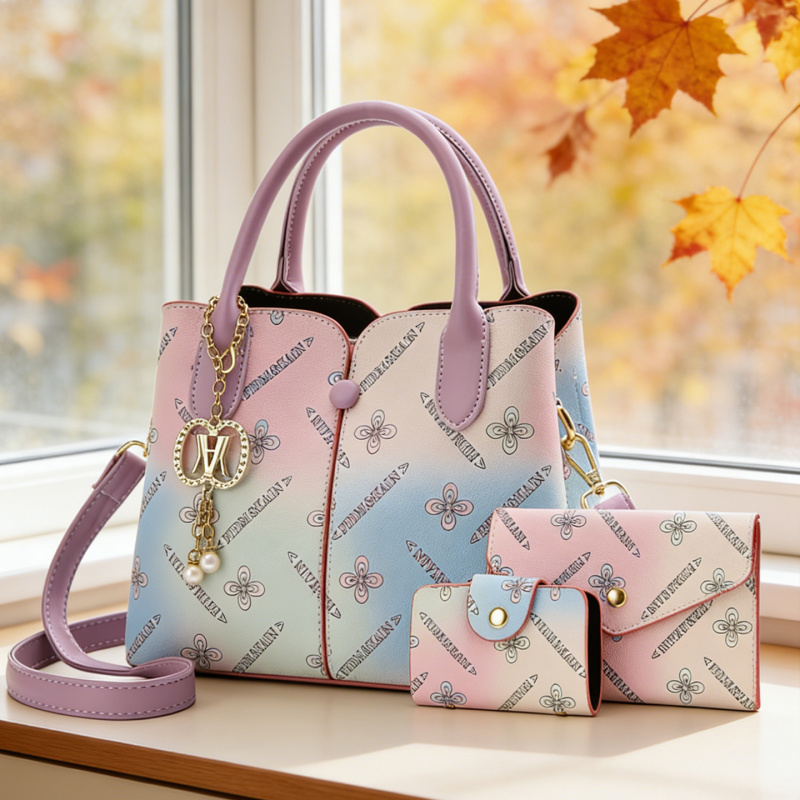 Women'S Crossbody Bags - Gradient Kadın Üç Parçalı Set Çantası,
