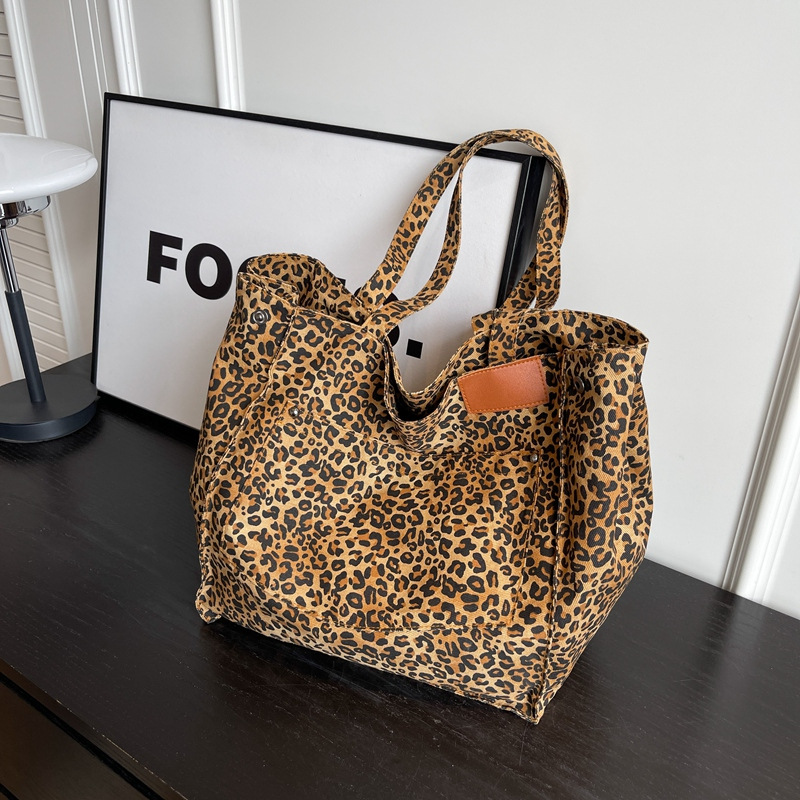 Leopar Desenli Bez Çanta Vinta - Women'S Work Bags Tote incelemesi ve fiyatı
