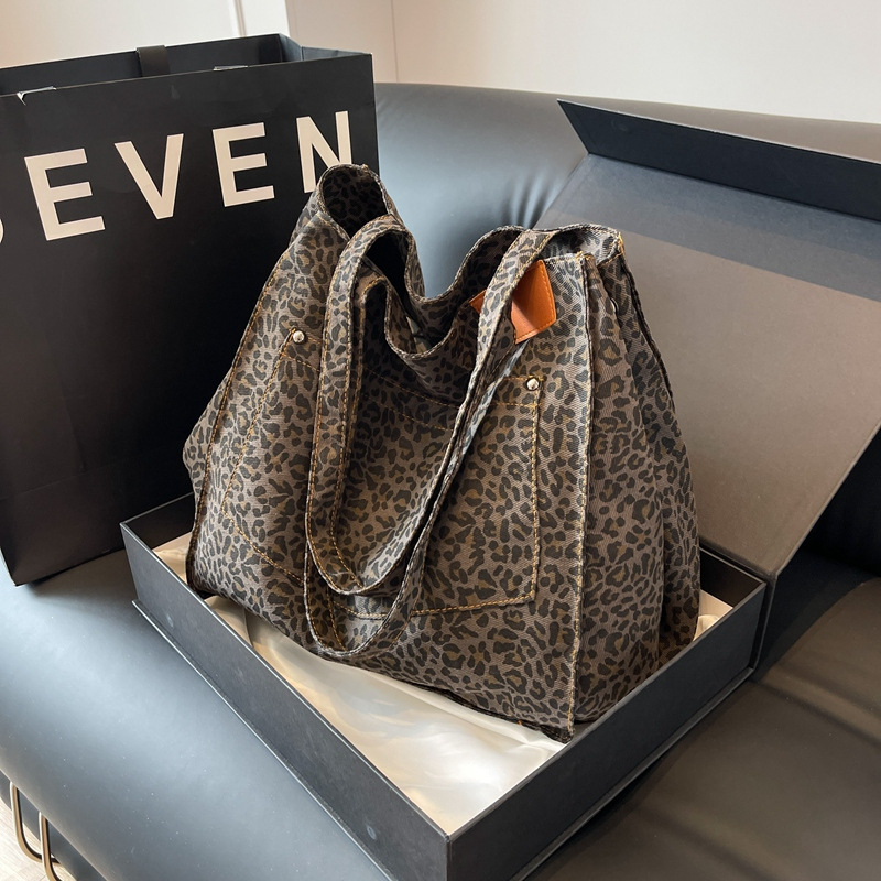 Leopar Desenli Bez Çanta Vinta - Women'S Work Bags Tote incelemesi ve fiyatı