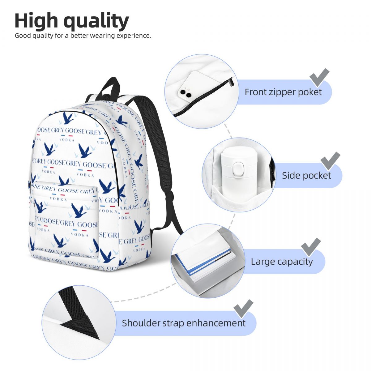 Gri Kaz Votka Öğrenci Sırt Çan - Women Bags Grey incelemesi ve fiyatı