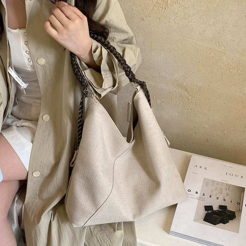 Kadın Krem Rengi Nervürlü Hobo - Hobo Bag Slouchy incelemesi ve fiyatı