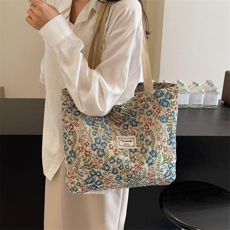Nakışlı Çiçek Desenli Kanvas Ç - Women'S Work Bags Tote incelemesi ve fiyatı