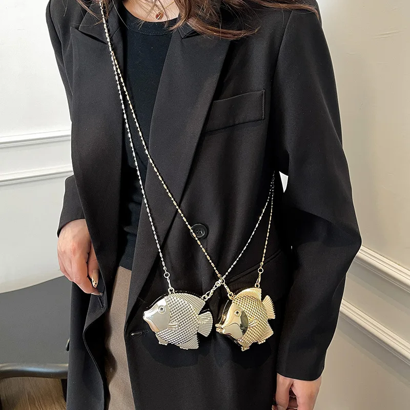 Sevimli Küçük Balık Şekli Meta - Women Bags Gold incelemesi ve fiyatı