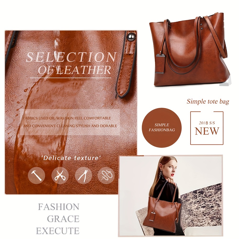 Moda klasik Retro deri kadın T - Women'S Tote Bags For Work incelemesi ve fiyatı